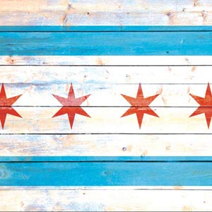 Chicago Flag Light Wood Google Home Skin